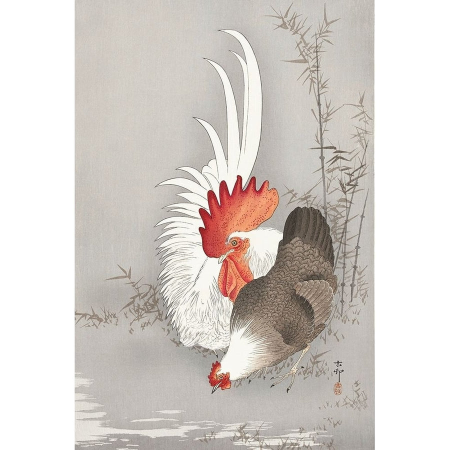 Rooster and chicken Poster Print by Ohara Koson-VARPDX54981 Image 1