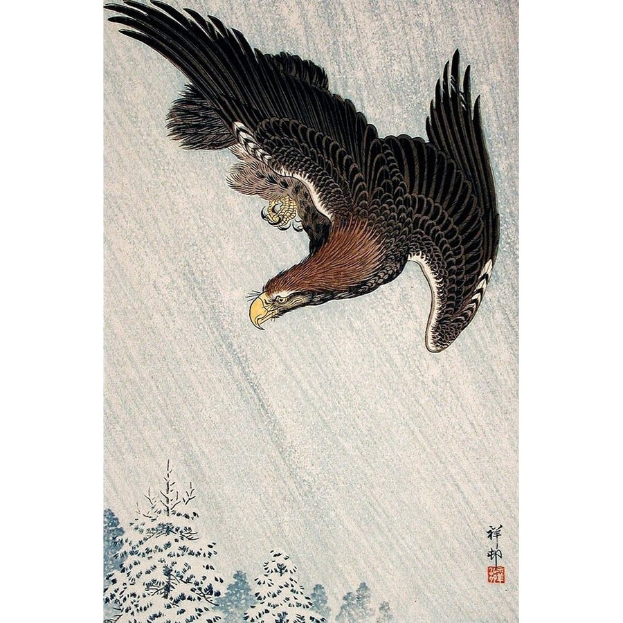 Eagle Flying in Snow Poster Print by Ohara Koson-VARPDX55356 Image 1