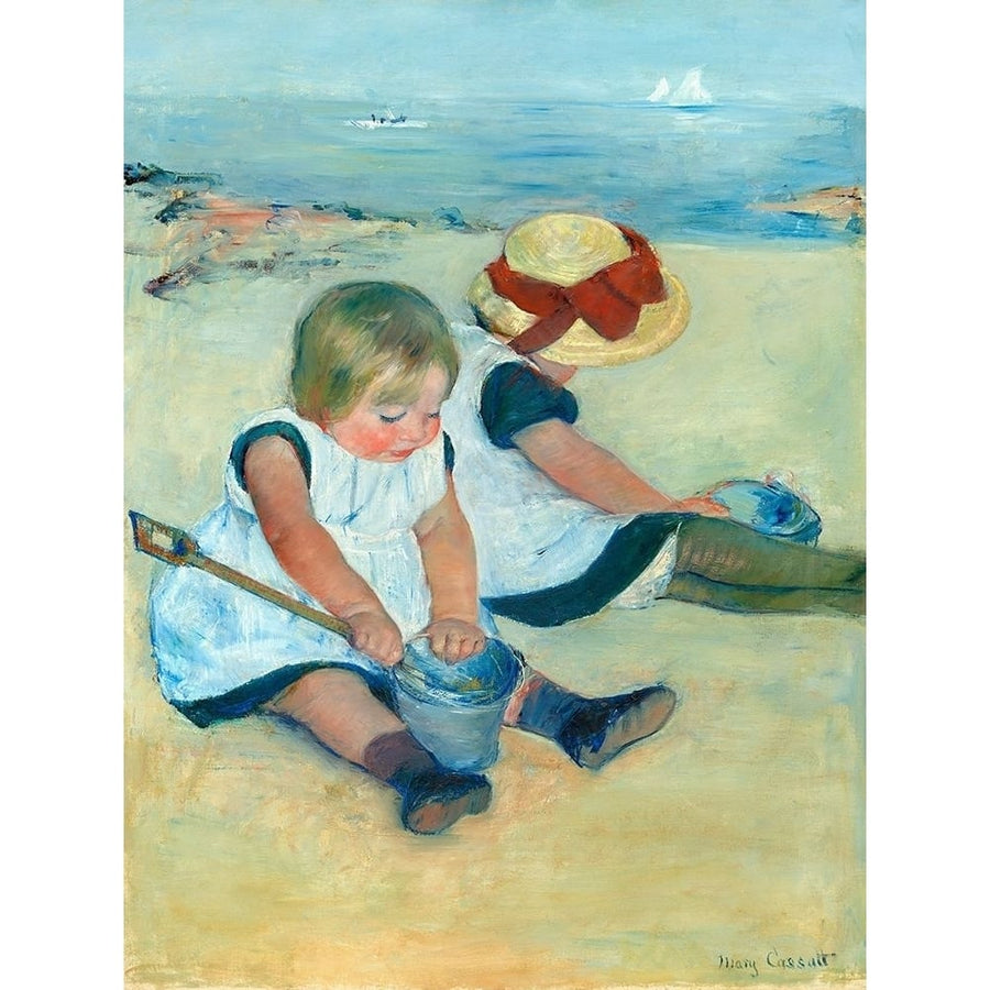 Children Playing on the Beach Poster Print by Mary Cassatt-VARPDX55376 Image 1