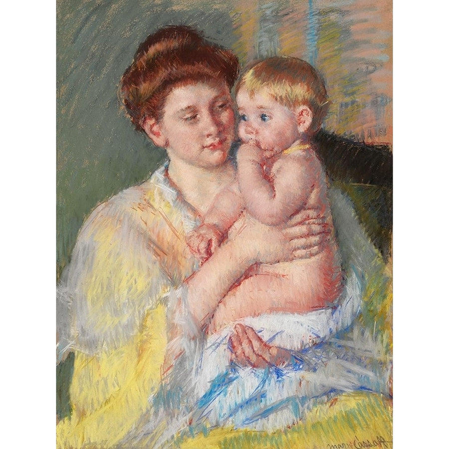 Baby John with Forefinger in His Mouth Poster Print by Mary Cassatt-VARPDX55383 Image 1