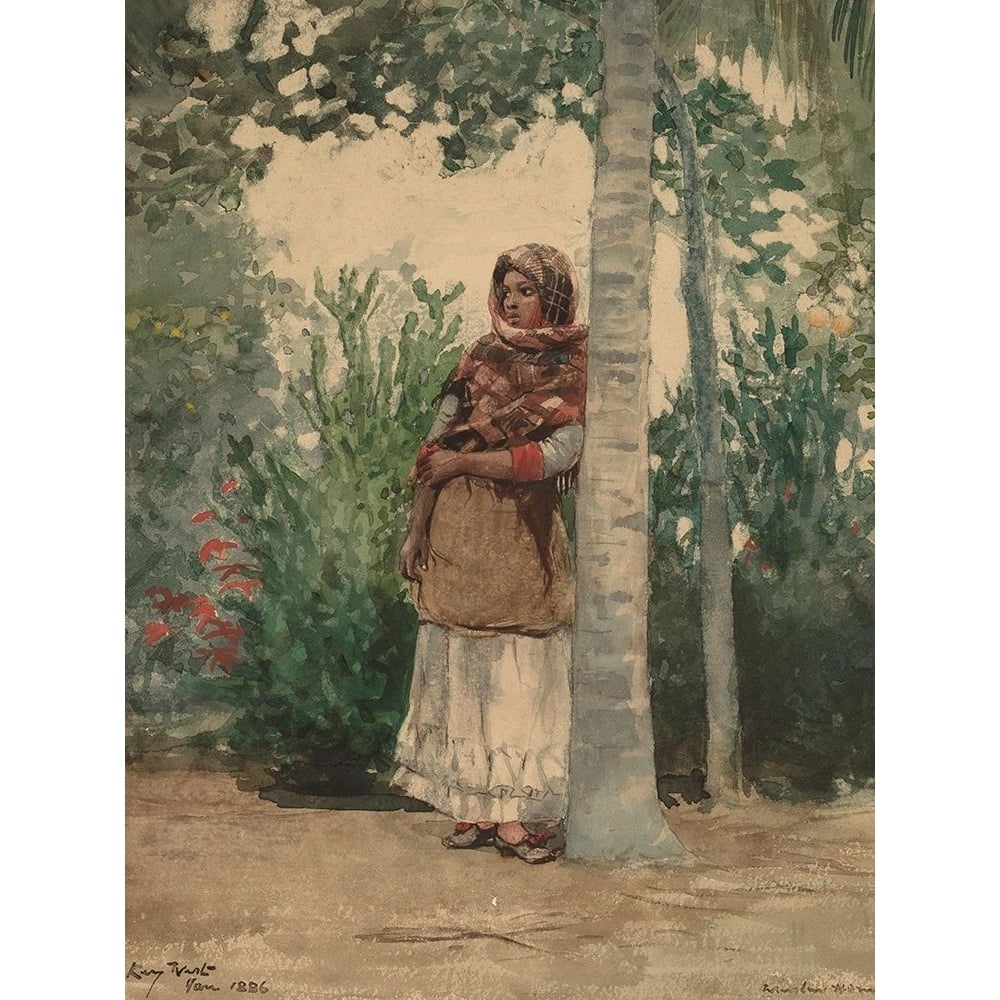 Under a Palm Tree Poster Print by Winslow Homer-VARPDX55674 Image 1