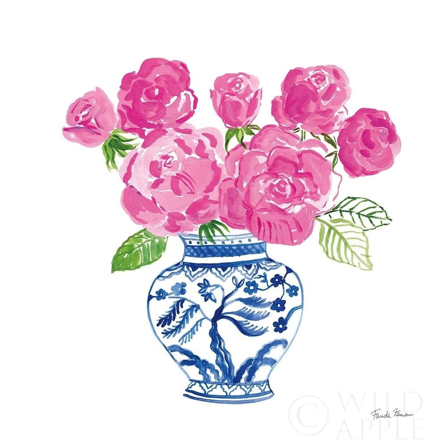 Chinoiserie Roses on White I Poster Print by Farida Zaman-VARPDX55702 Image 1