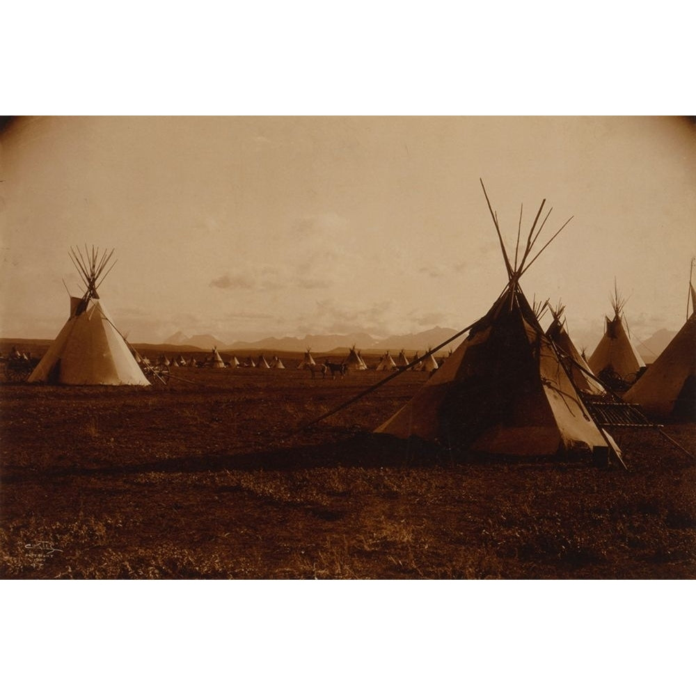 Piegan encampment ca 1900 Poster Print by Edward Curtis-VARPDX55712 Image 1