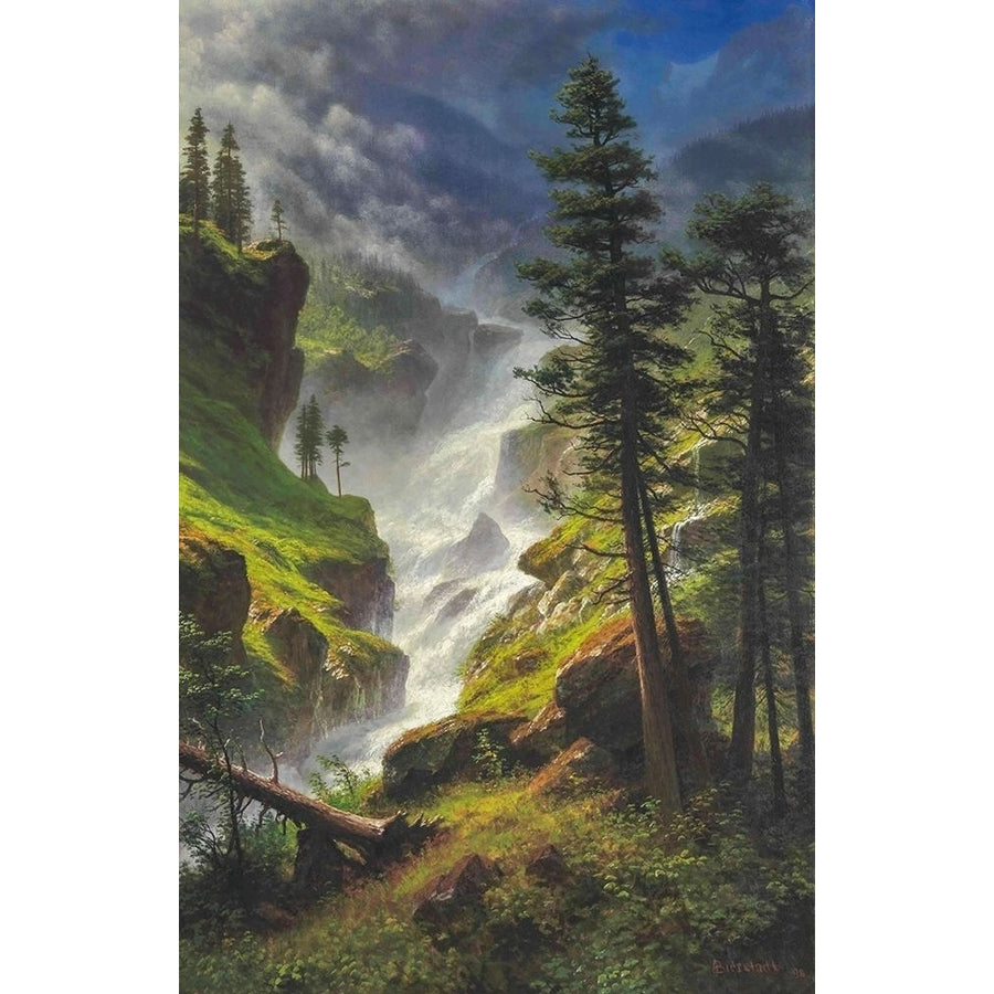 Rocky Mountain Waterfall Poster Print by Albert Bierstadt-VARPDX55847 Image 1