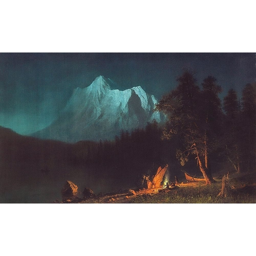 Mountainous Landscape by Moonlight Poster Print by Albert Bierstadt-VARPDX55951 Image 1