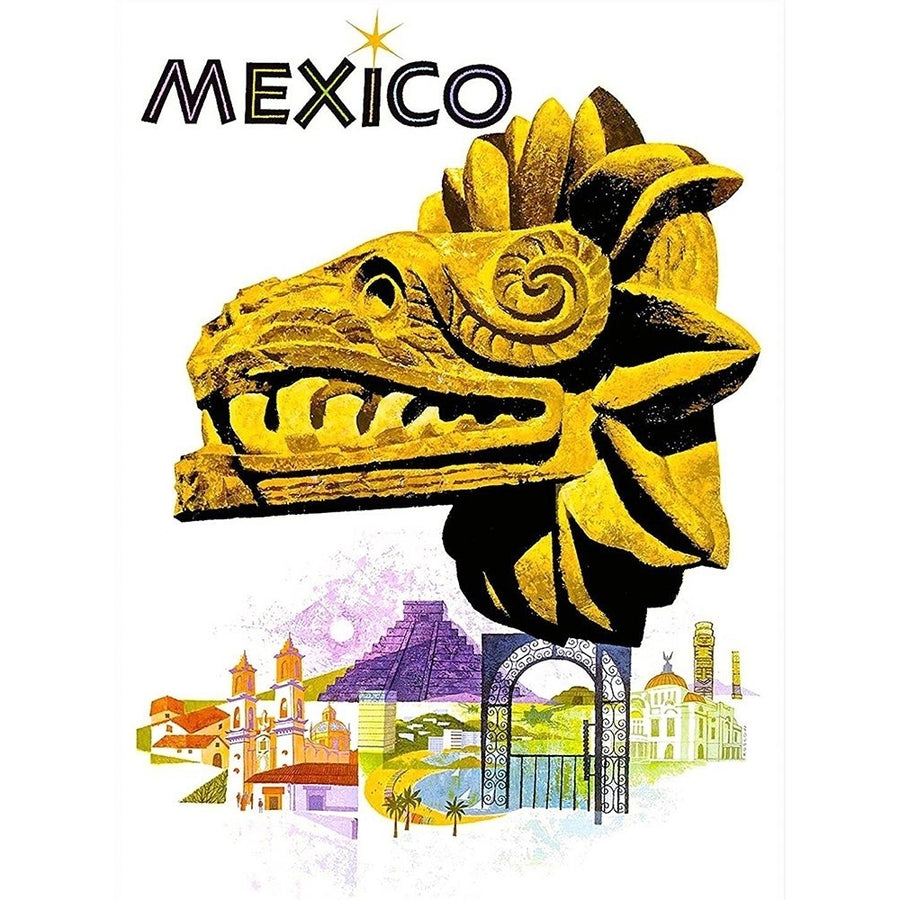 Mexico Quetzalcoatl Travel Poster Poster Print by Howard Koslow-VARPDX56026 Image 1