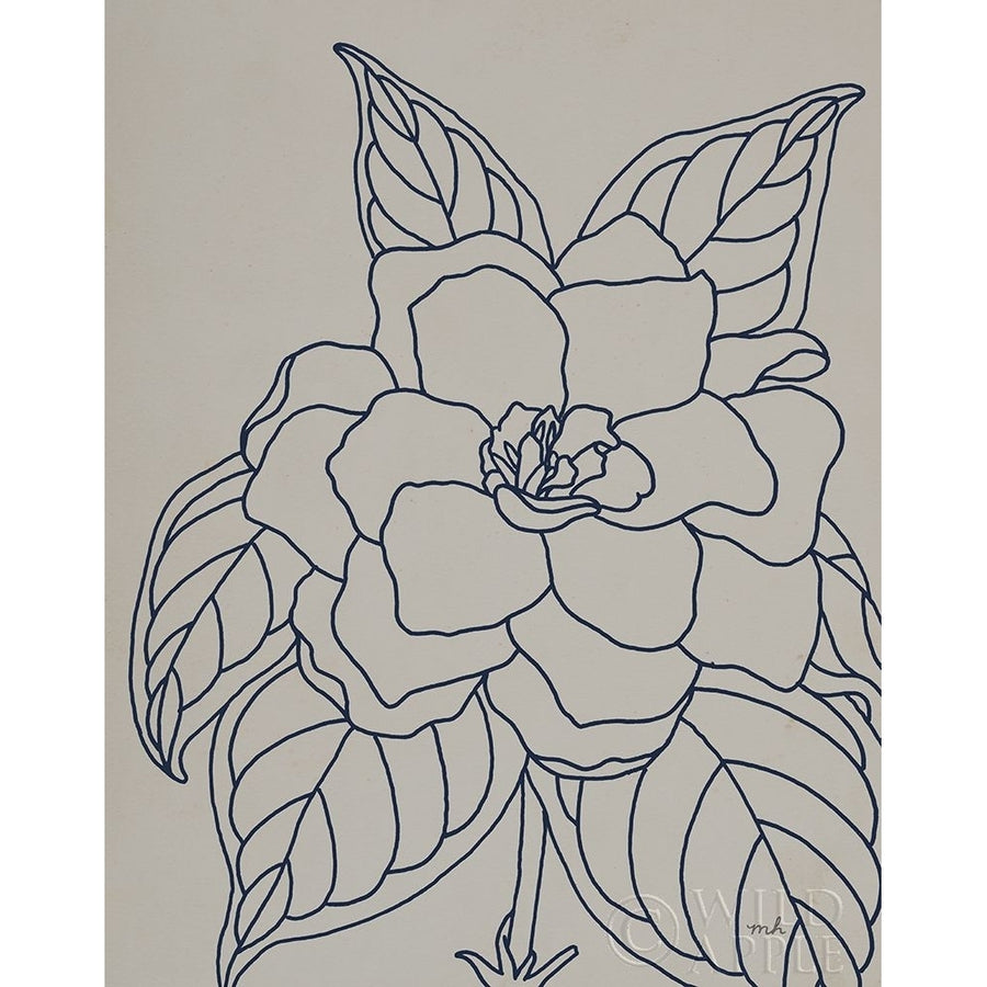 Gardenia Line Drawing Gray Crop Poster Print by Moira Hershey-VARPDX56058 Image 1