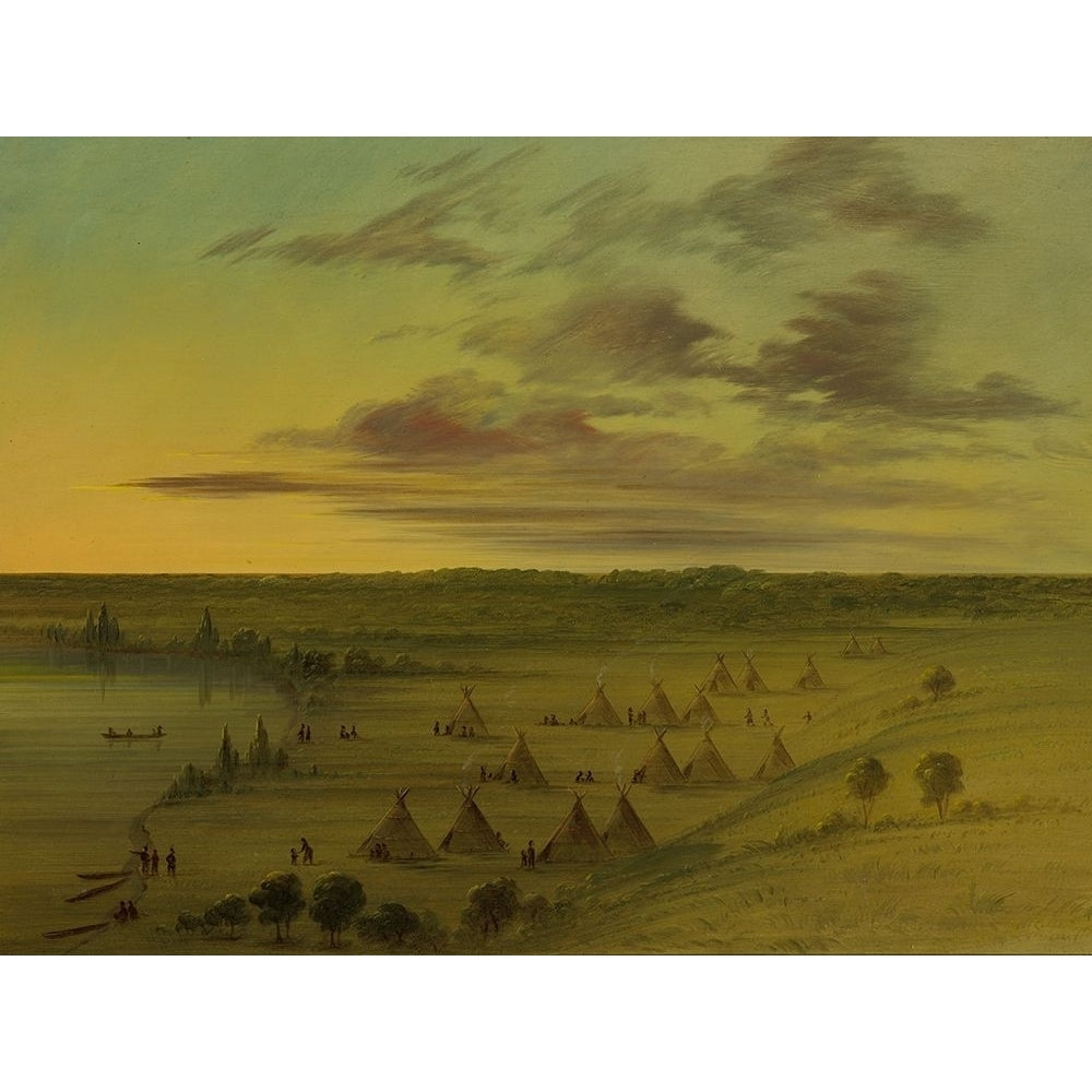 Sioux Village Lac du Cygne Poster Print by George Catlin-VARPDX56071 Image 1