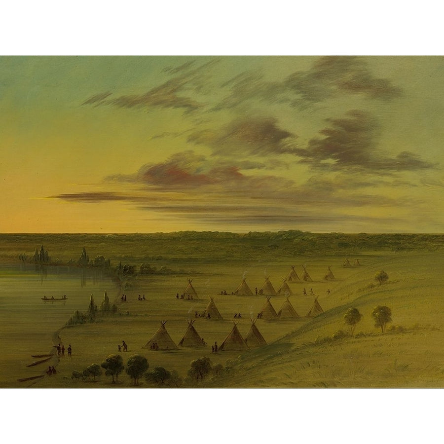 Sioux Village Lac du Cygne Poster Print by George Catlin-VARPDX56071 Image 1