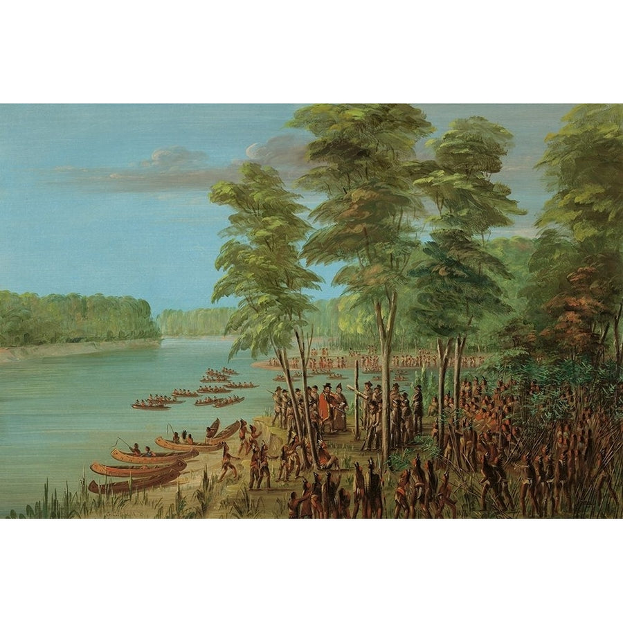 La Salle Taking Possession of the Land at the Mouth of the Arkansas March 10 1682 Poster Print by George Image 1