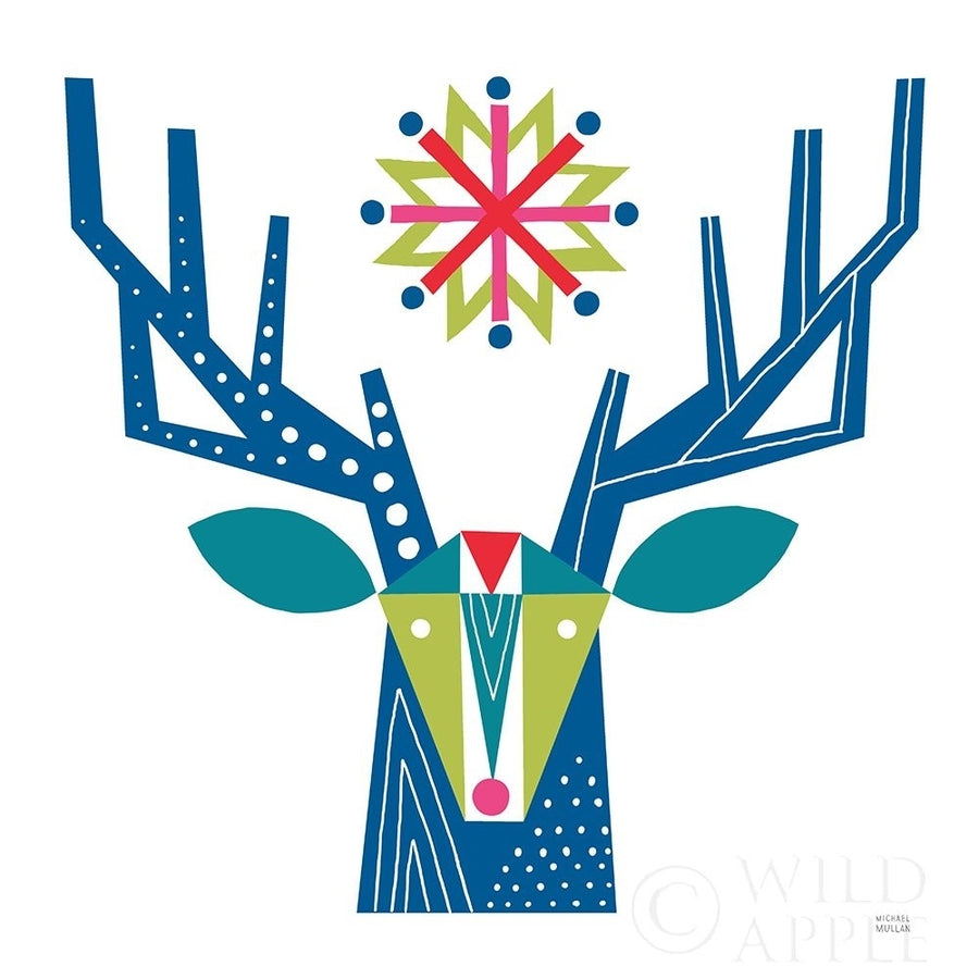 Geometric Holiday Reindeer II Bright Poster Print by Michael Mullan-VARPDX56255 Image 1