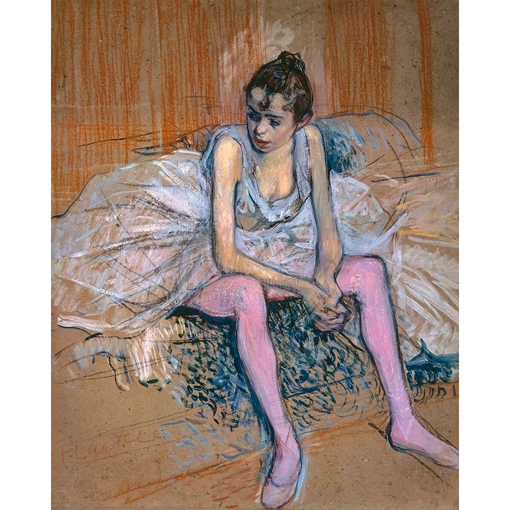 Danseuse assise aux Bas de roses Poster Print by Henri de Toulouse-Lautrec-VARPDX56371 Image 1