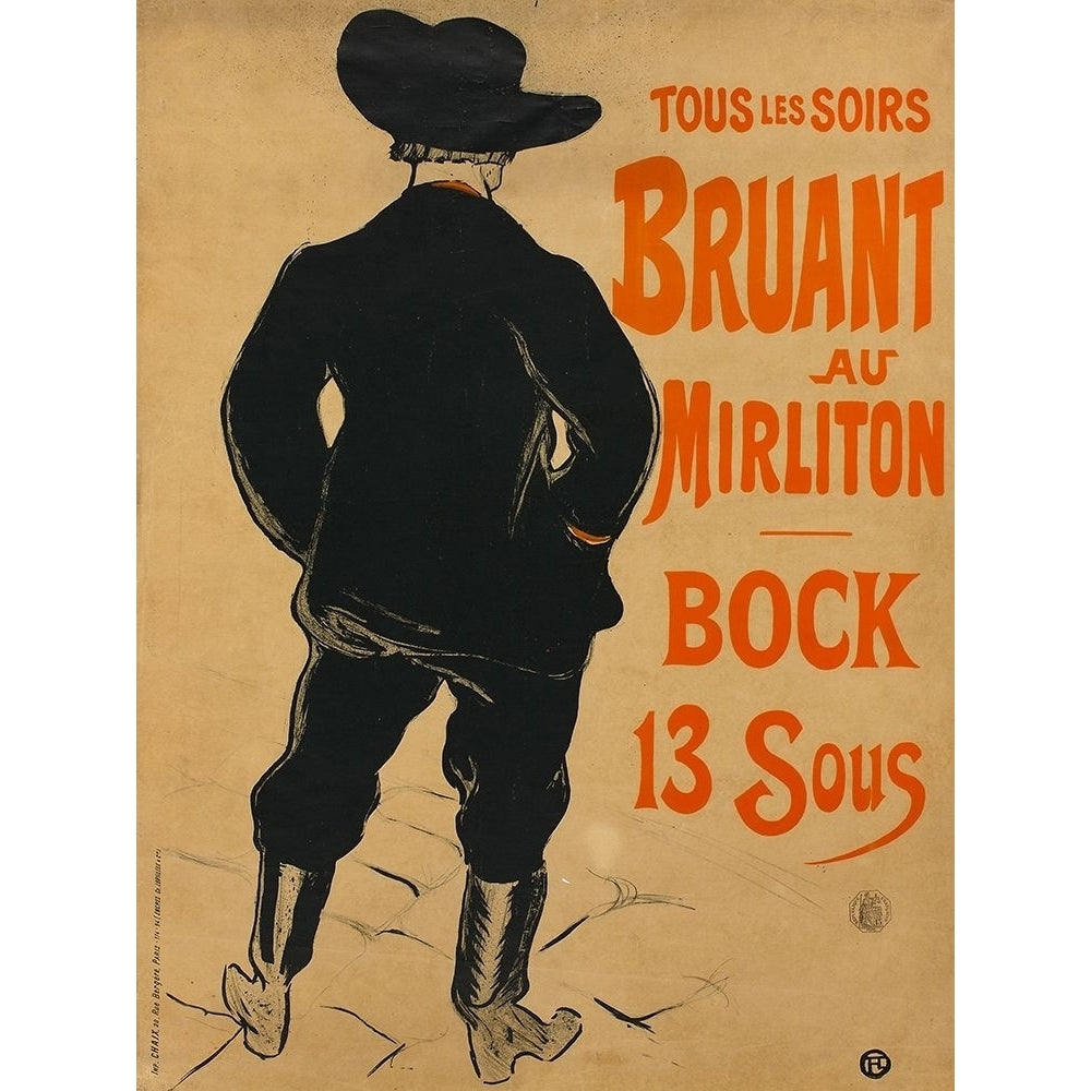 Aristide Bruant Poster Print by Henri de Toulouse-Lautrec-VARPDX56378 Image 1