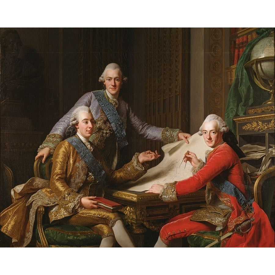 King Gustav III of Sweden and His Brothers by Alexander Roslin-VARPDX56774 Image 1