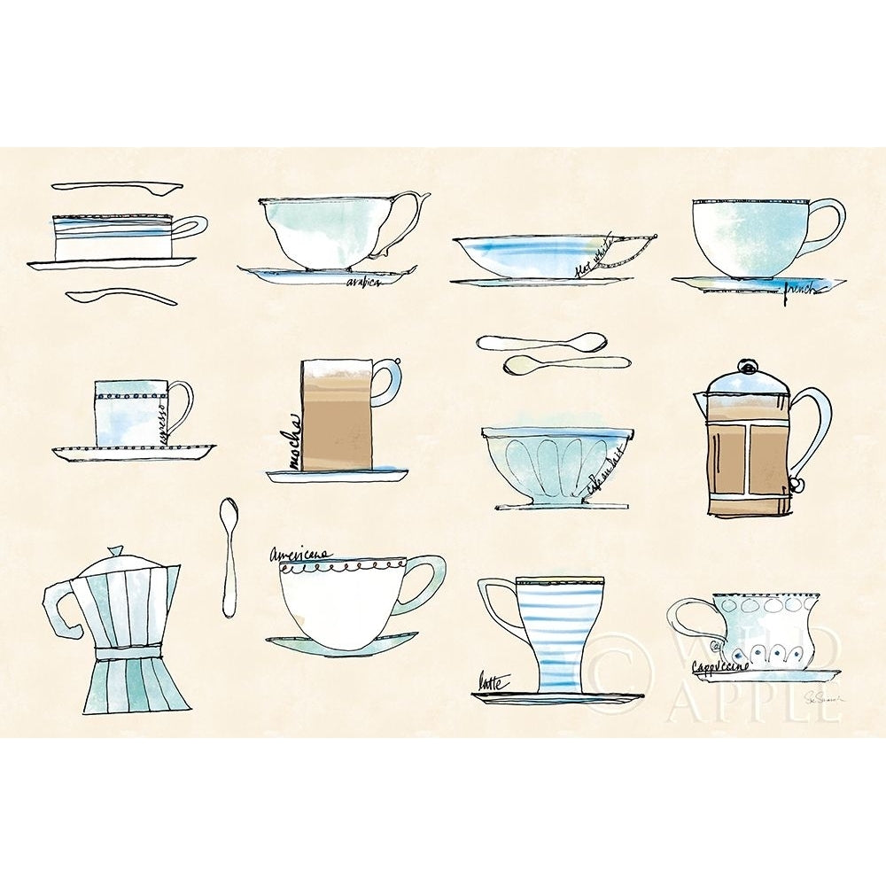 Good Brew Coffee Cups Poster Print by Sue Schlabach-VARPDX56993 Image 1