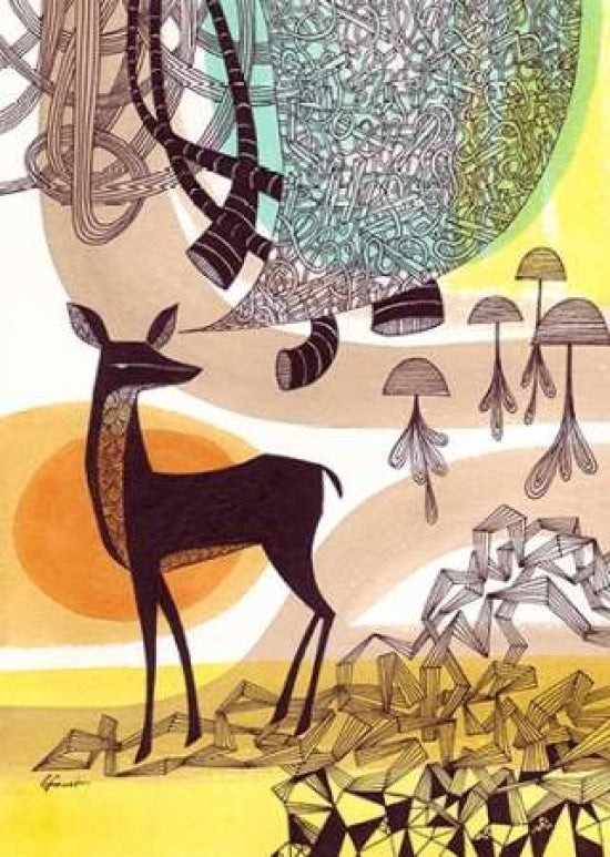 Doodle Deer Poster Print by Richard Faust-VARPDX570FAU1002 Image 1