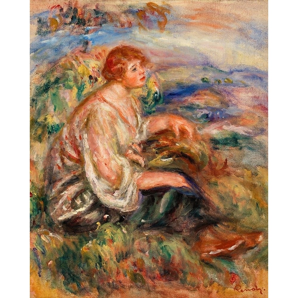 Woman in Tulle Blouse and Black Skirt 1917 Poster Print by Pierre-Auguste Renoir-VARPDX57171 Image 1