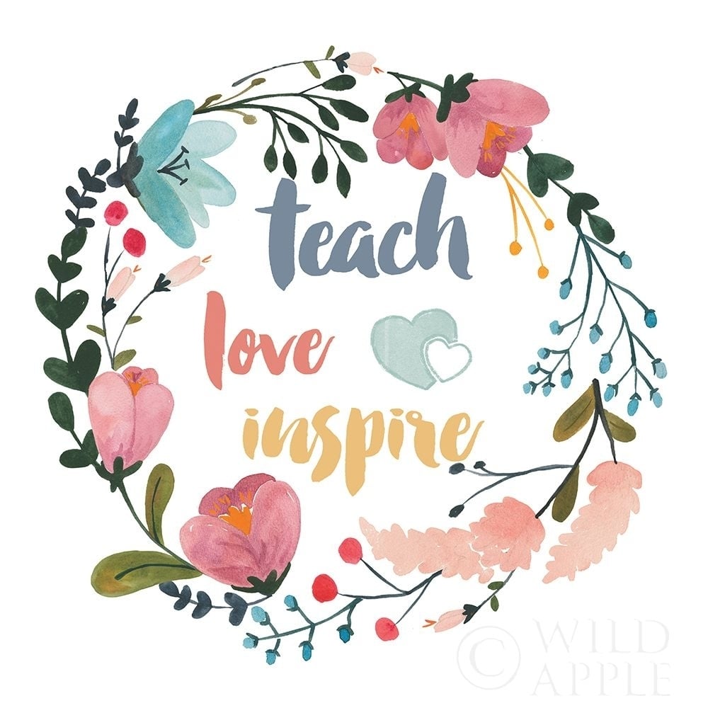 Harriet Floral Teacher Inspiration I Poster Print by Wild Apple Portfolio Wild Apple Portfolio-VARPDX57250 Image 1