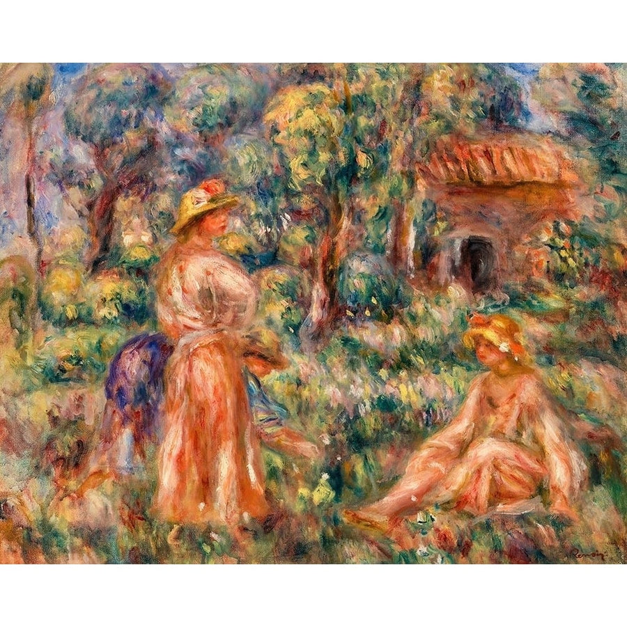 Girls in a Landscape 1918 Poster Print by Pierre-Auguste Renoir-VARPDX57297 Image 1