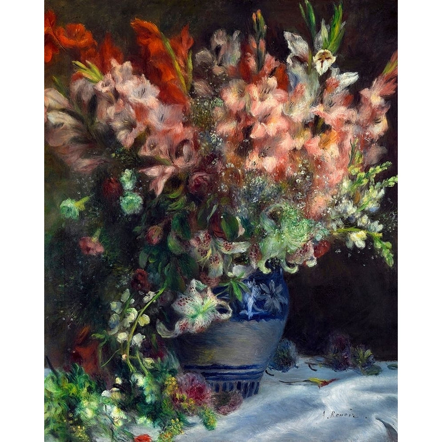 Gladioli in a Vase Poster Print by Pierre-Auguste Renoir-VARPDX57356 Image 1