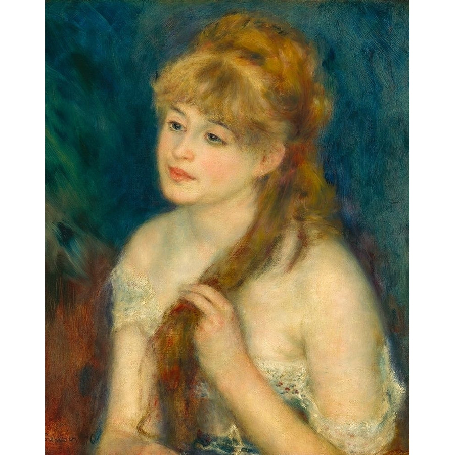 Young Woman Braiding Her Hair Poster Print by Pierre-Auguste Renoir-VARPDX57388 Image 1