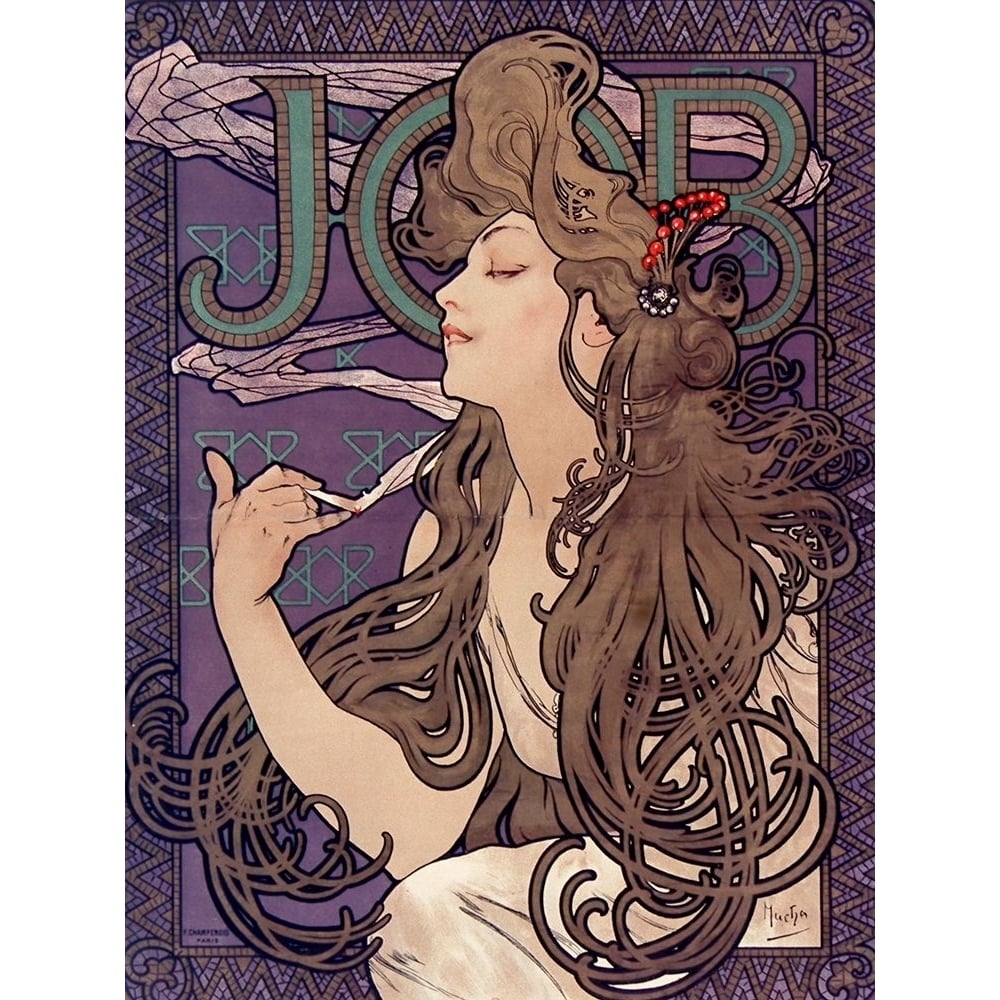 Advertisement for Job cigarettes by Alphonse Mucha-VARPDX58777 Image 1