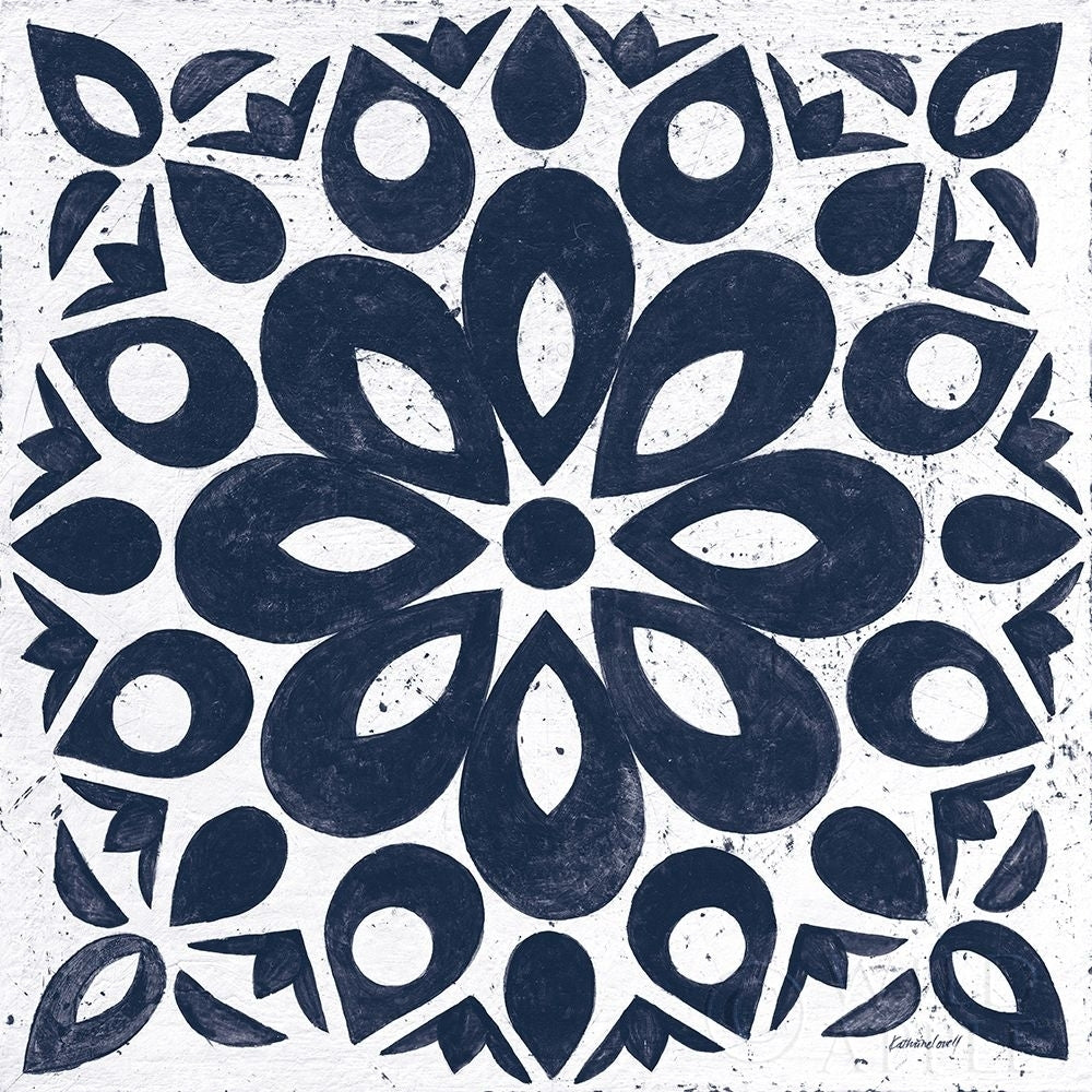 Blue and White Tile III Poster Print by Kathrine Lovell-VARPDX59160 Image 1