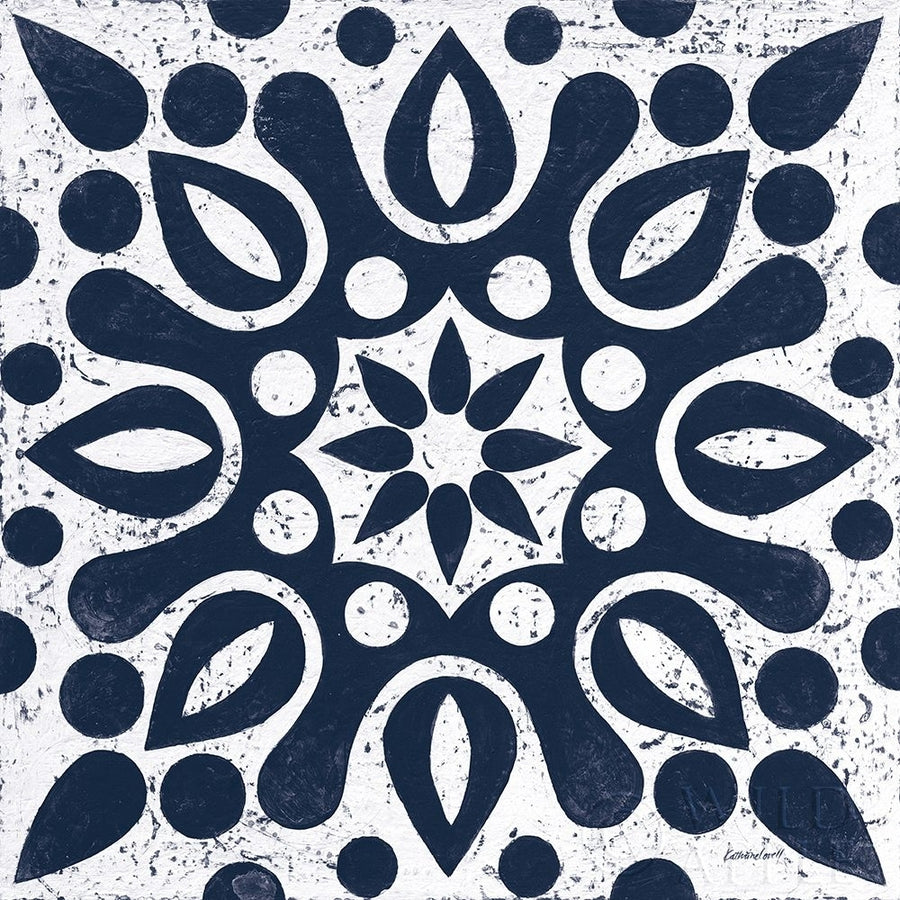 Blue and White Tile IV Poster Print by Kathrine Lovell-VARPDX59161 Image 1