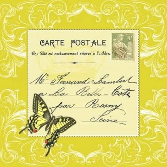 Butterfly Carte Postale Cirtrus Poster Print by Marion De Lauzun-VARPDX591DEL1028 Image 1