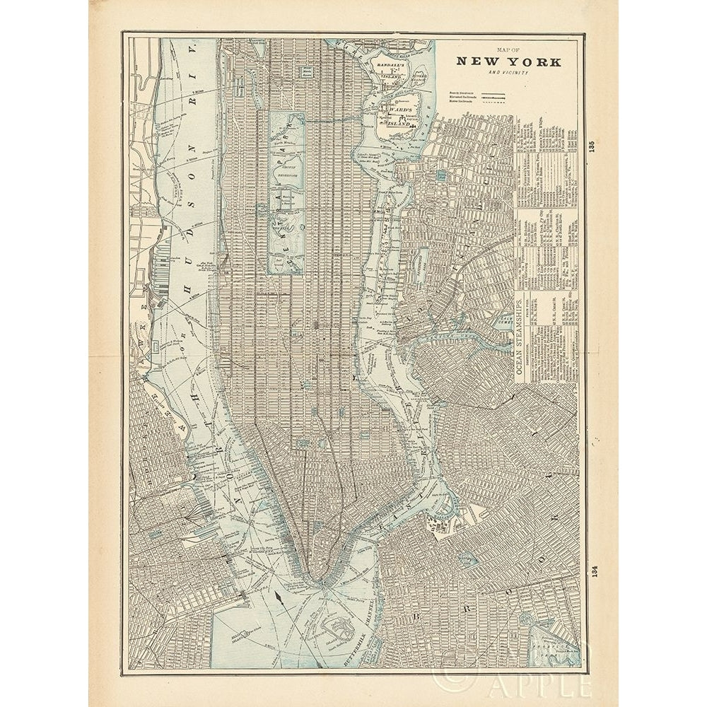 York City Map Poster Print by Wild Apple Portfolio Wild Apple Portfolio-VARPDX59209 Image 1