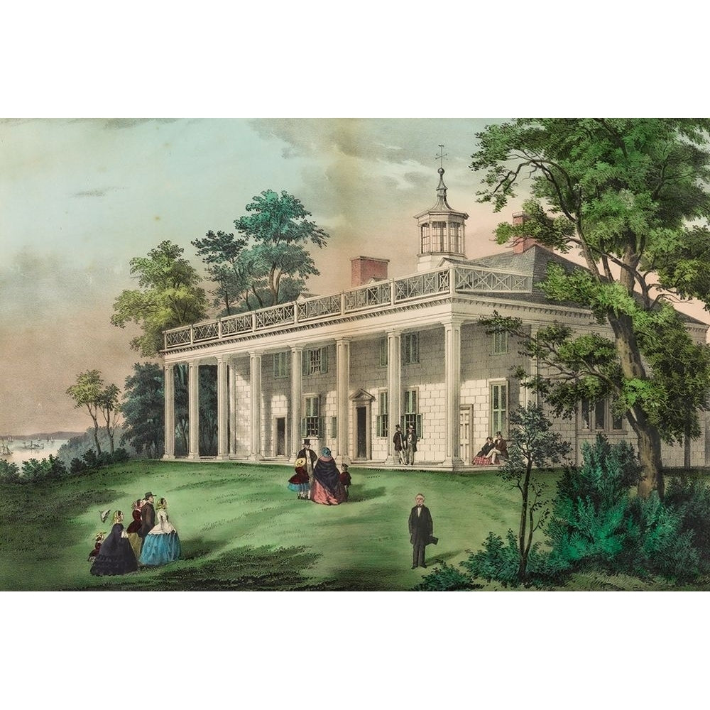 The home of Washington-Mount Vernon-Va by Currier and Ives-VARPDX59262 Image 1