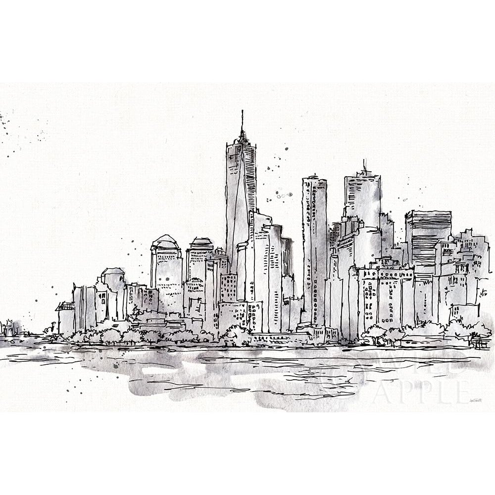 Skyline Sketches I No Words Flowers Poster Print by Anne Tavoletti-VARPDX59328 Image 1