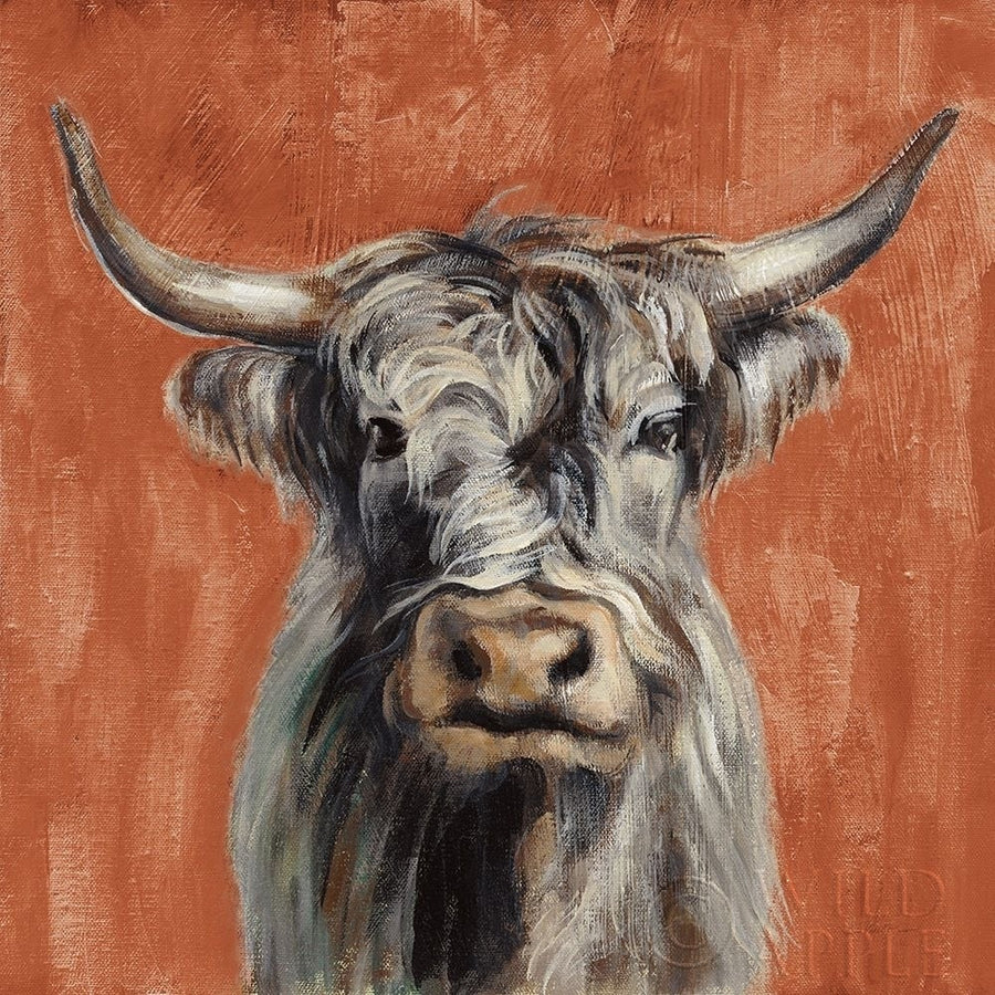 Highland Cow on Terracotta Poster Print by Silvia Vassileva-VARPDX59467 Image 1