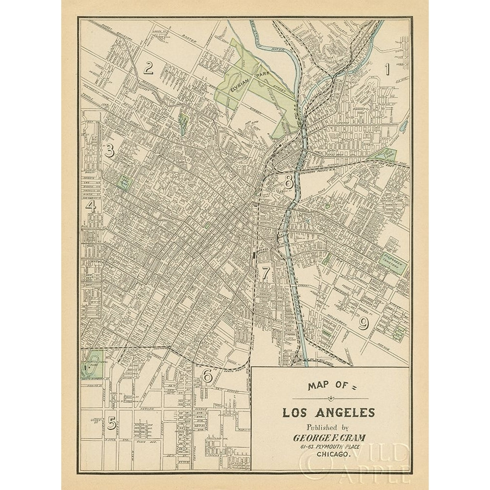 Map of Los Angeles Poster Print by Wild Apple Portfolio Wild Apple Portfolio-VARPDX59500 Image 1