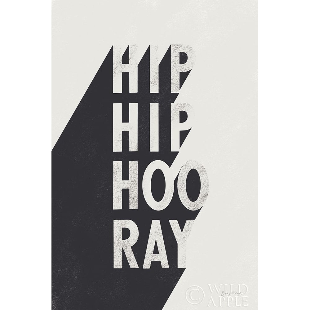 Hip Hip Hooray BW Poster Print by Becky Thorns-VARPDX59632 Image 1