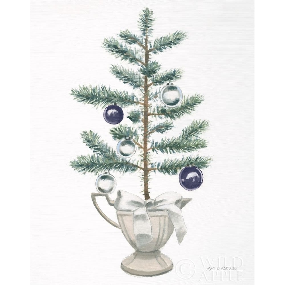 White Christmas Tree Navy Poster Print by Marco Fabiano-VARPDX59692 Image 1