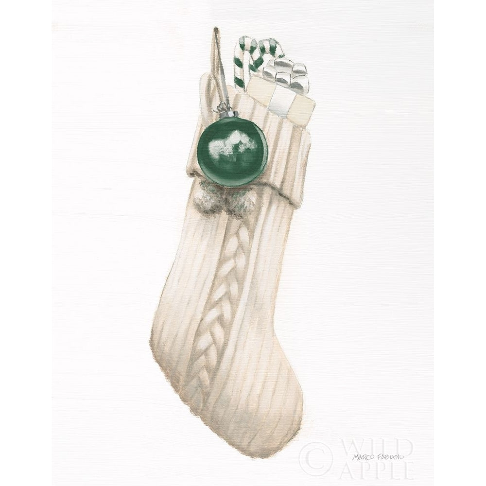 White Christmas Stocking Green Poster Print by Marco Fabiano-VARPDX59691 Image 1