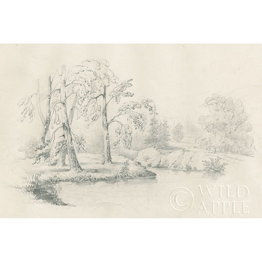 Lakeside Sketch Poster Print by Wild Apple Portfolio Wild Apple Portfolio-VARPDX59696 Image 1