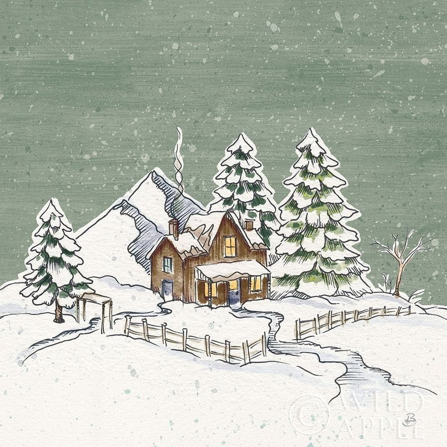 Holiday Toile Cabin Neutral Crop Poster Print by Daphne Brissonnet-VARPDX59721 Image 1