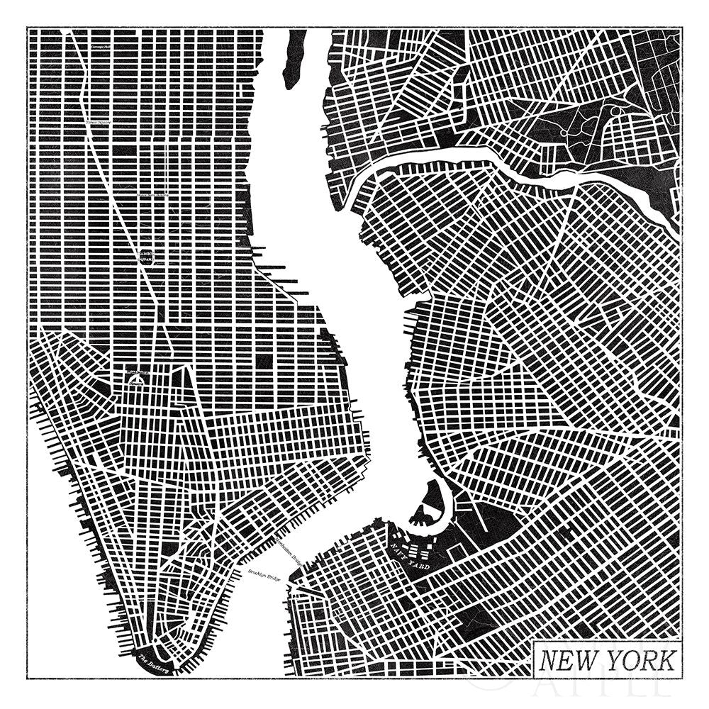 York Map Black Poster Print by Laura Marshall-VARPDX60390 Image 1