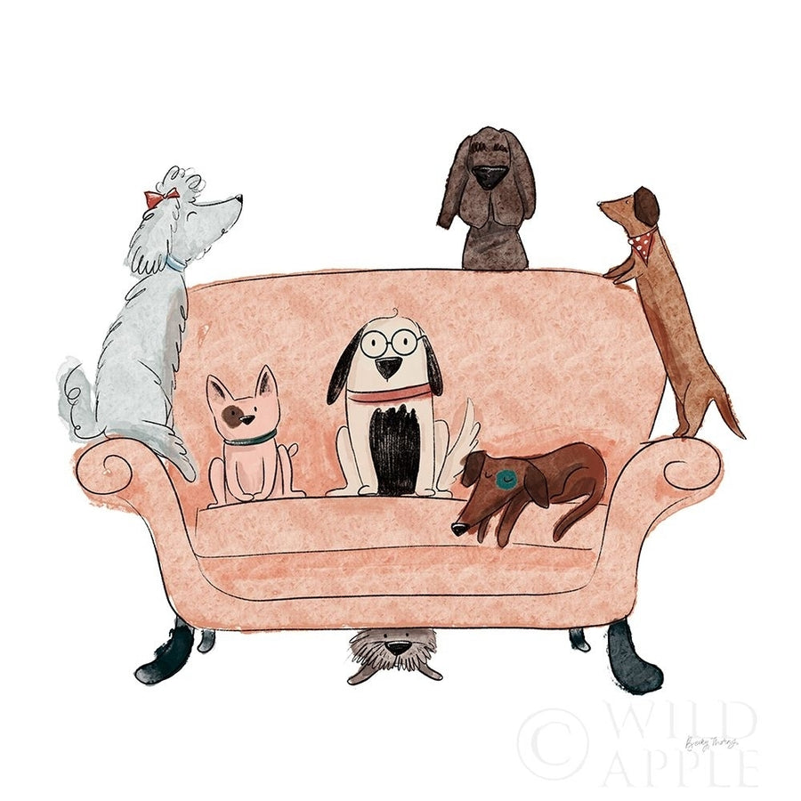 Playful Pets Dogs I Poster Print by Becky Thorns-VARPDX61407 Image 1