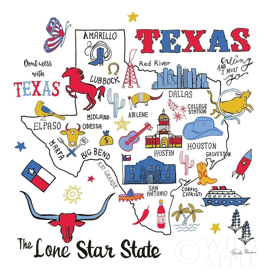 Texas Poster Print by Farida Zaman-VARPDX61530 Image 1