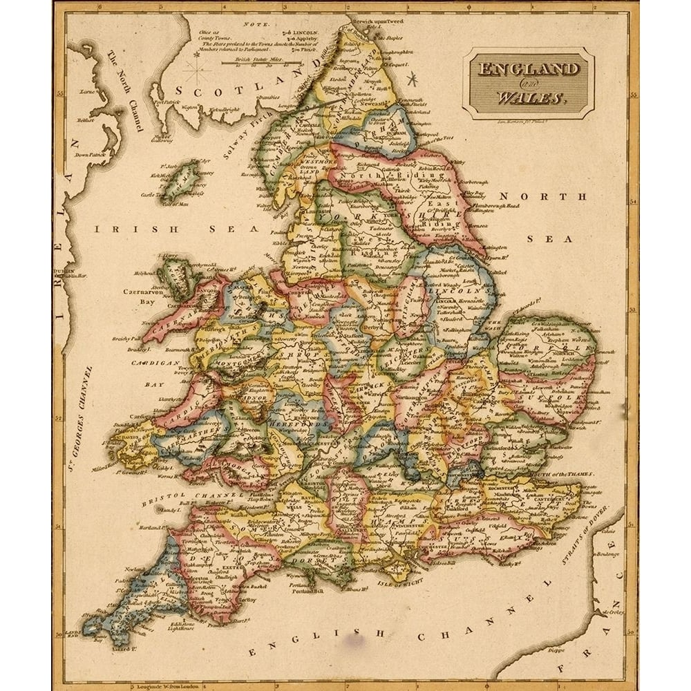 England and Wales 1817 by Vintage Maps-VARPDX61931 Image 1