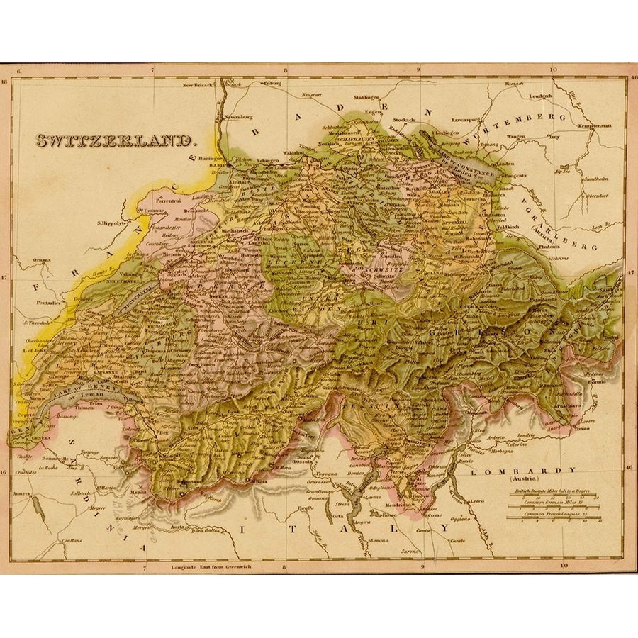 Switzerland 1844 by Vintage Maps-VARPDX62078 Image 1