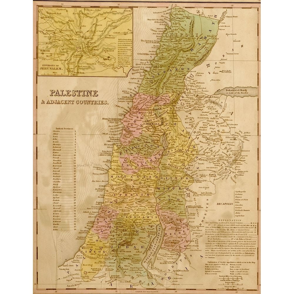 Palestine 1844 by Vintage Maps-VARPDX62092 Image 1