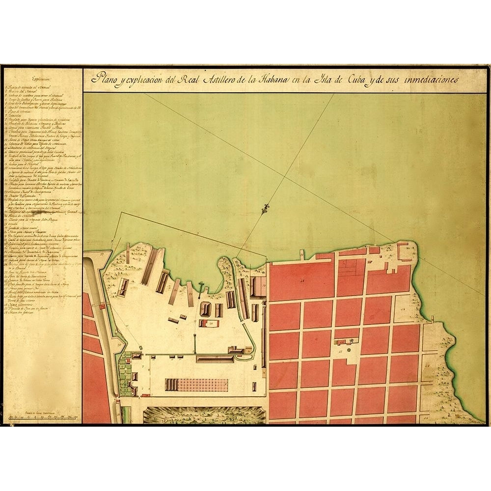 Havana Cuba City Plan 1700 by Vintage Maps-VARPDX62258 Image 1