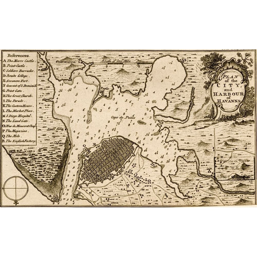 Havana Cuba City Plan 1701 by Vintage Maps-VARPDX62259 Image 1