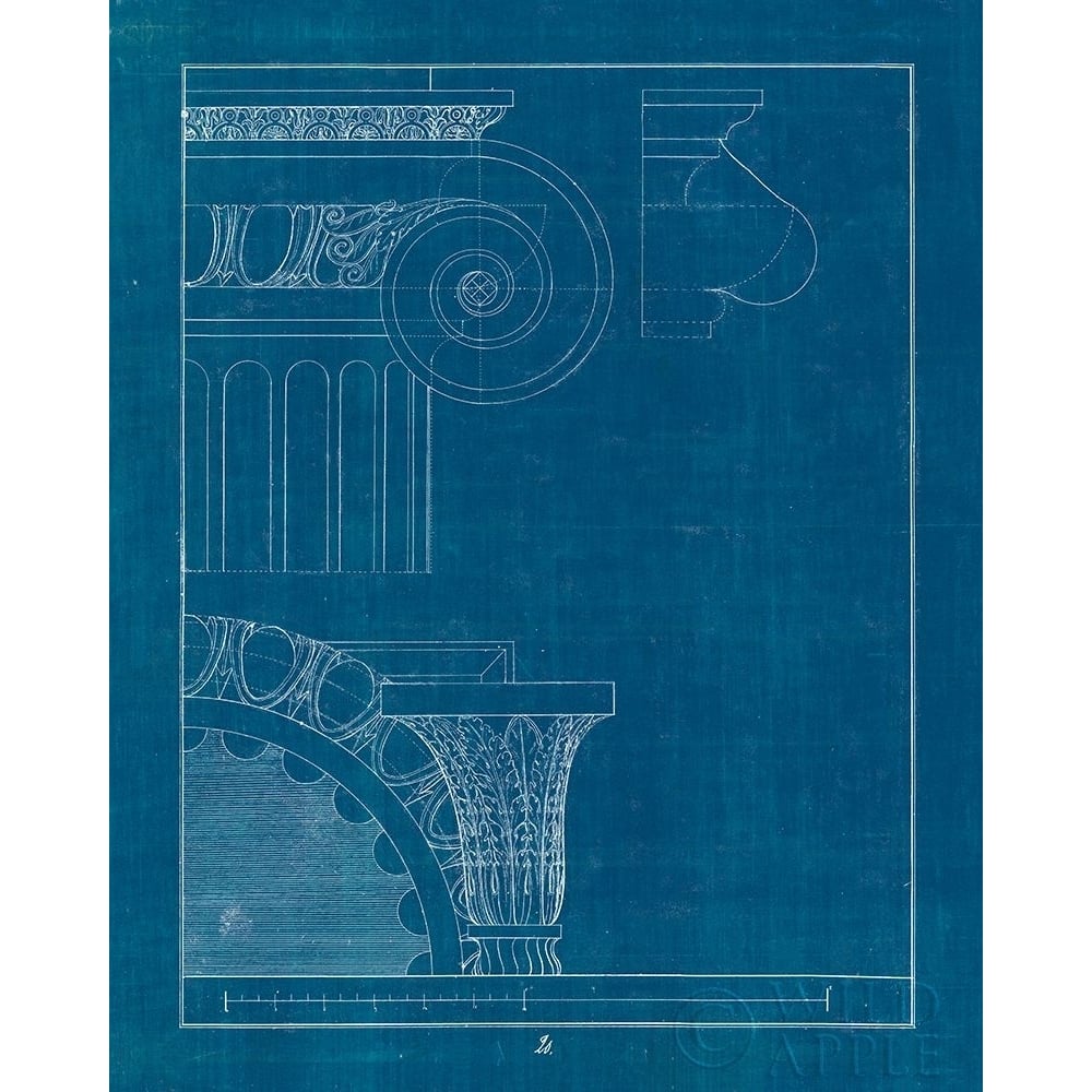 Architectural Columns II Blueprint Poster Print by Wild Apple Portfolio Wild Apple Portfolio-VARPDX62287 Image 1