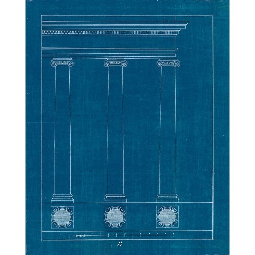 Architectural Columns III Blueprint Poster Print - Apple Portfolio Wild-VARPDX62288b Image 1