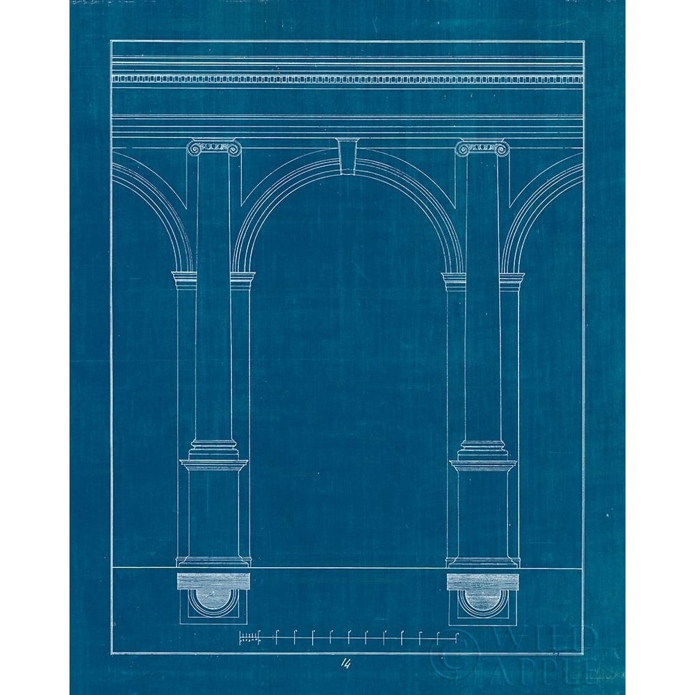 Architectural Columns IV Blueprint Poster Print by Wild Apple Portfolio Wild Apple Portfolio-VARPDX62289 Image 1